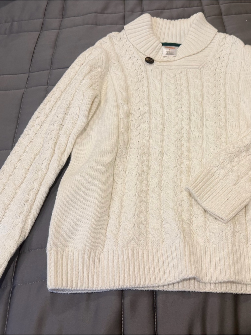 Gymboree Cream Cable-Knit Button Cardigan